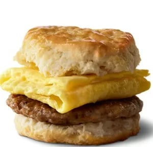 Sausage biscuit with egg breakfast