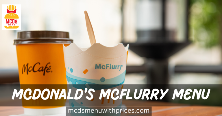 McDonald's McFlurry Menu