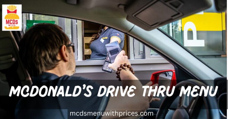 McDonald's drive thru Menu