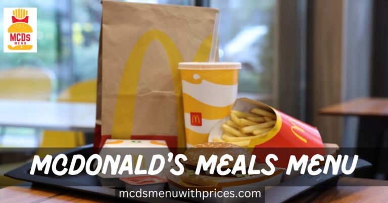 McDonald's meals menu